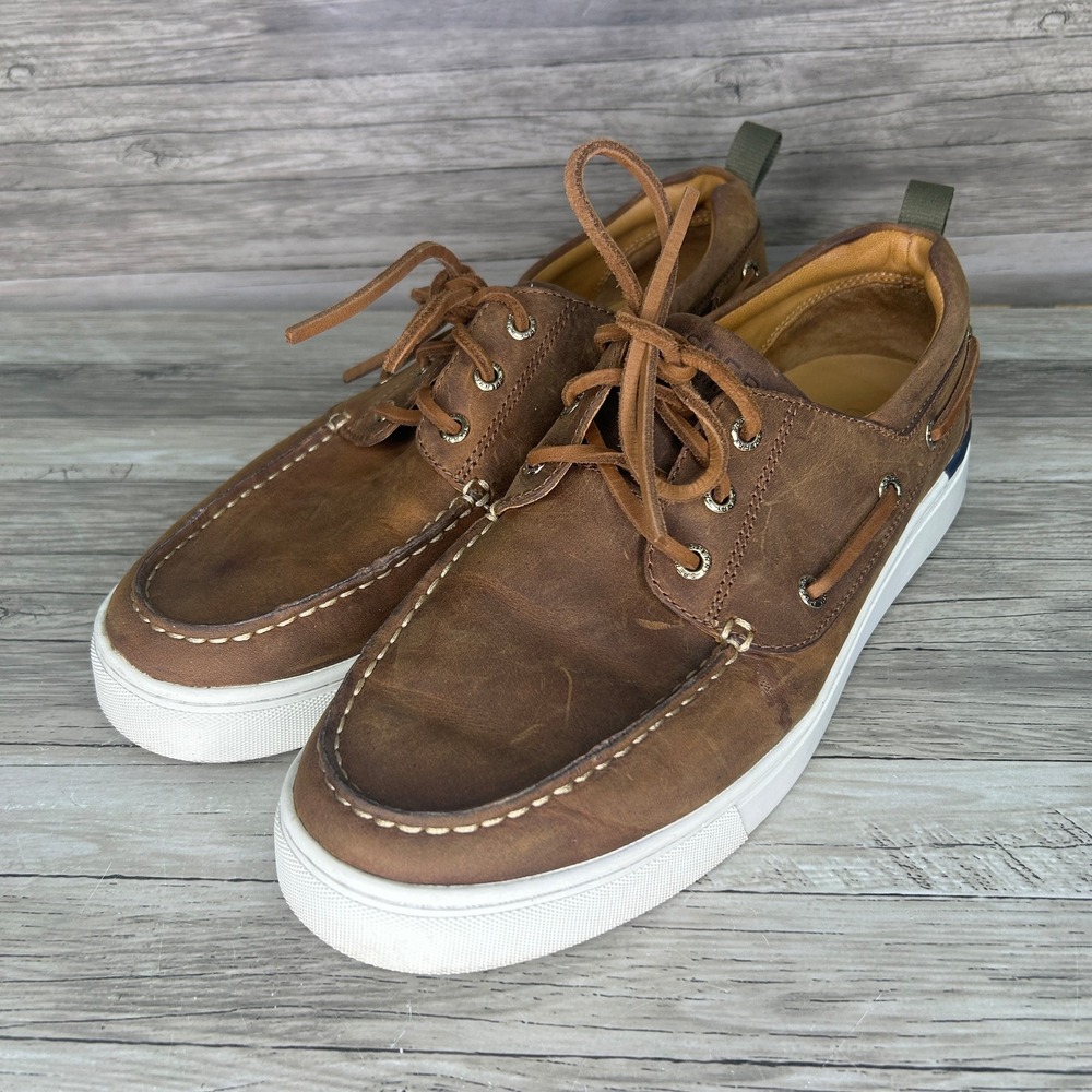 Sperry Gold Cup Victura 3-Eye Men's Boat Shoes Brown Leather Size 9